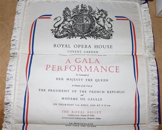 General Charles de Gaule- silver menu Royal Opera